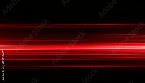 Red Speed Light Horizontal Straight Line On Black Background