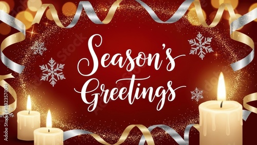 Sparkling Holiday Season's Greetings with Warm Candles and Festive Decorations