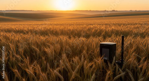 Wheat Field Golden Hour Tech