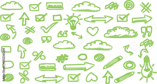 Green ecology icons set: vector illustration of nature, earth, leaf, recycle, and renewable energy symbols for environment-friendly web design