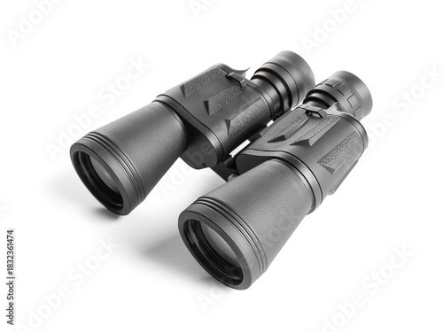 Black modern binoculars on ...