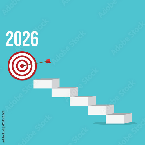 Business target, year 2026, vector illustration
	