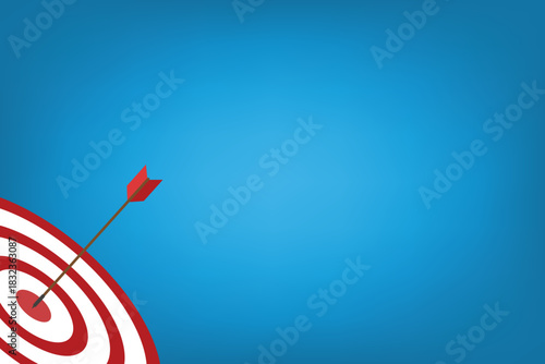 Arrow hits the target center. Business success concept	