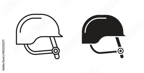Military Helmet icon isolated vector Illustration. Vector pictogram for web and app