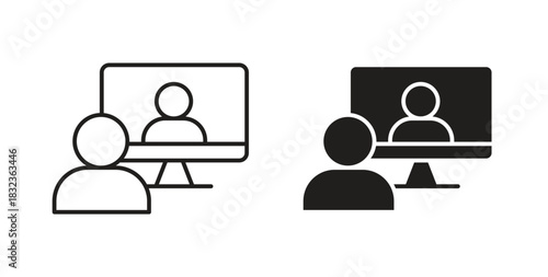 Online coaching icon isolated vector Illustration. Vector pictogram for web and app