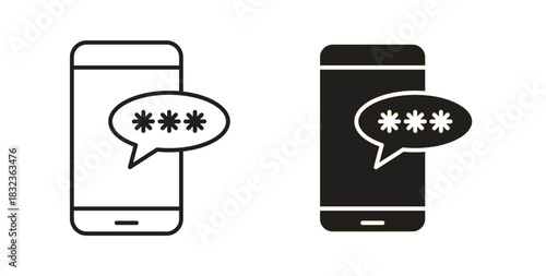 OTP icon isolated vector Illustration. Vector pictogram for web and app