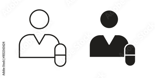 Pharmacist icon isolated vector Illustration. Vector pictogram for web and app