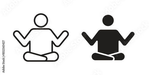 Meditating icon for web and app. vector illustration eps
