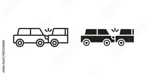 Rear end collision icon for web and app. vector illustration eps