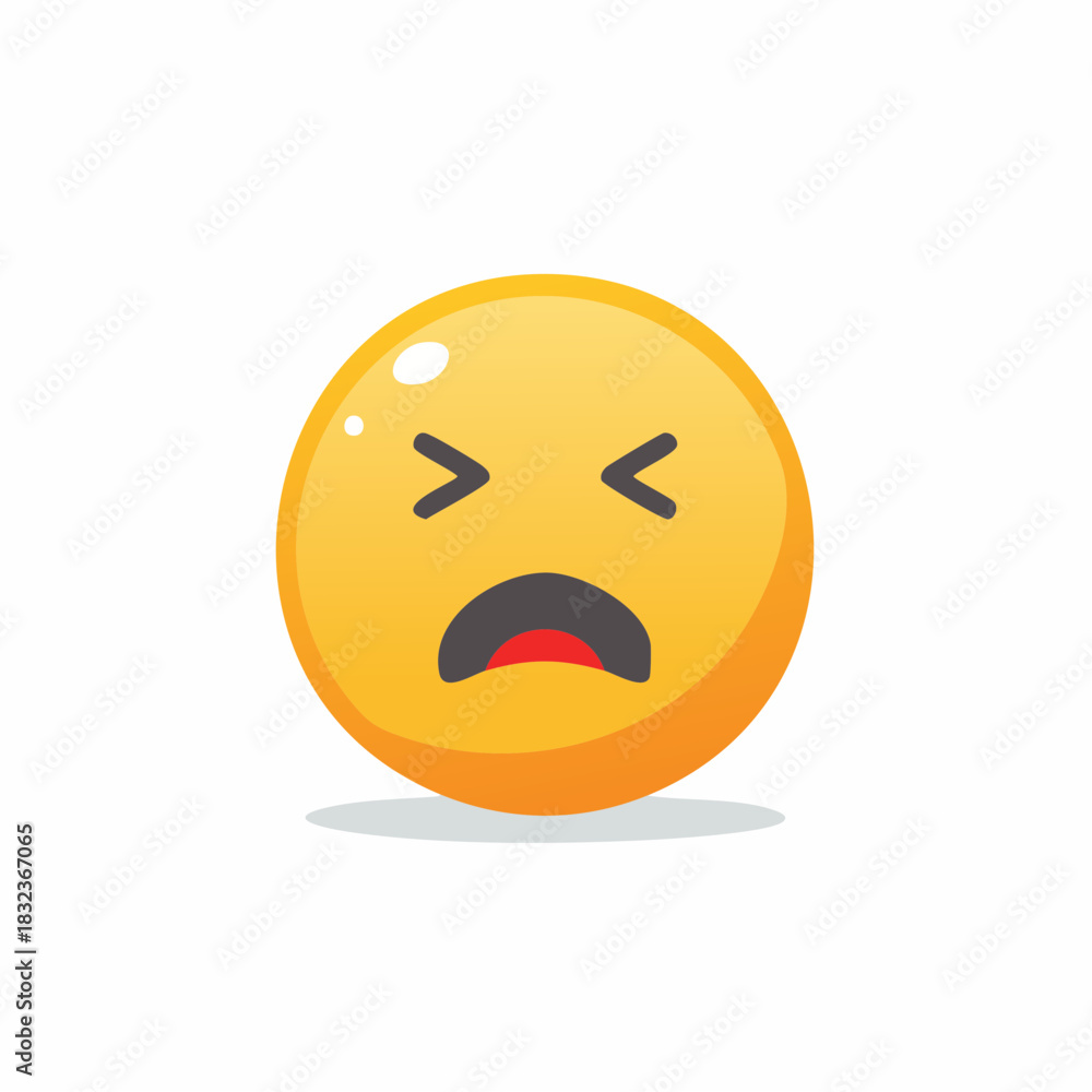 Fototapeta premium Sad Emoji Vector Image Expressing Sorrow and Disappointment