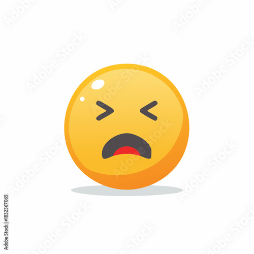 Sad Emoji Vector Image Expressing Sorrow and Disappointment