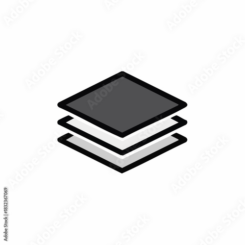 Stacked Squares: An Abstract Layered Design with Shades of Gray