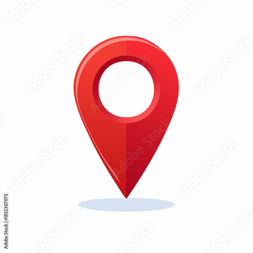 Red Location Pointer Icon Indicating Place Position or Navigation Symbol