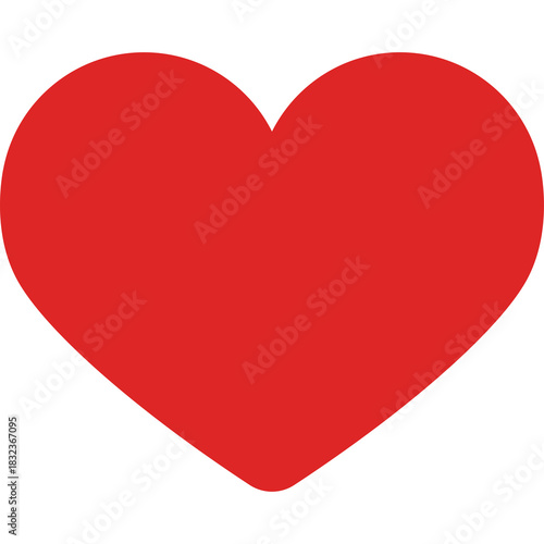 Red Heart Symbol Isolated on Transparent Background Vector Graphic Illustration Simple Clear Shape with Smooth Edges and No Distractions Perfect for Valentine's Day or Medical Themes
