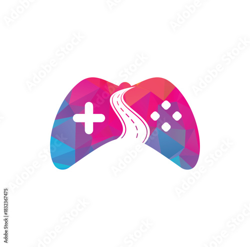 Road way player Gamers icon logo symbol design illustration