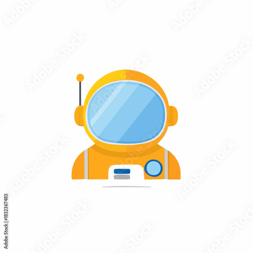 Cartoon astronaut suit with helmet and antenna vector illustration flat design