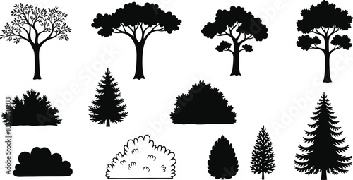 tree-and-bush-silhouettes-vector-pack