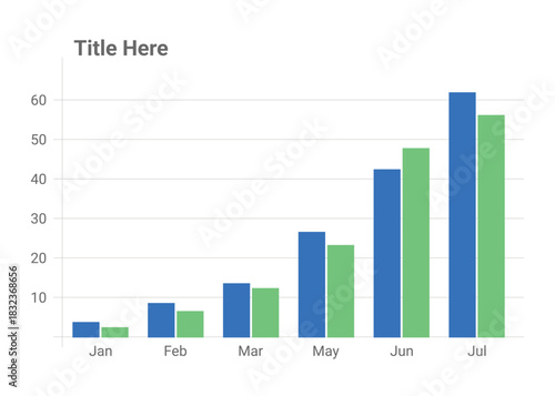 Sales report on sales results in the first semester. Stock Illustration