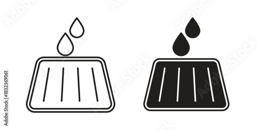 Manhole icon with glyph and line. black vector icons for Web UI