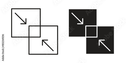 Merge icon with glyph and line. black vector icons for Web UI