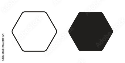 Octagon icon with glyph and line. black vector icons for Web UI
