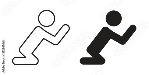 Person Praying icon with glyph and line. black vector icons for Web UI