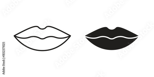 Lips icon concept set. Simple icon collection