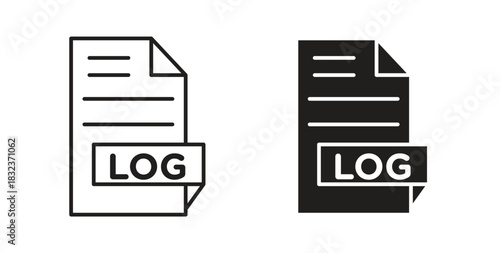 log file icon concept set. Simple icon collection