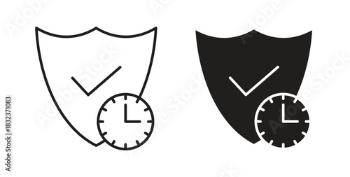 Long term protection icon concept set. Simple icon collection