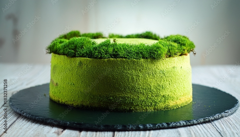 Fototapeta premium Tort Ciasto Zielony Le Ny Mech