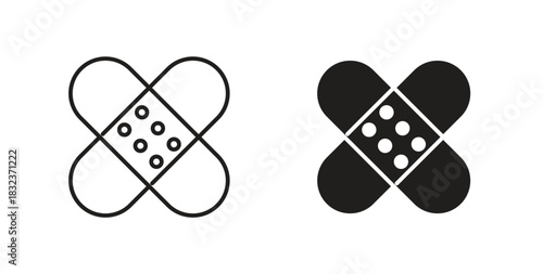 Medical patch icon concept set. Simple icon collection