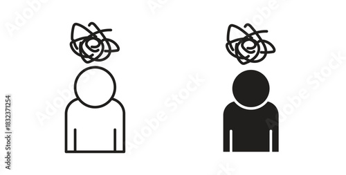 Mental disorder icon concept set. Simple icon collection