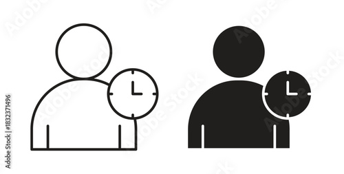 Office hours icon concept set. Simple icon collection