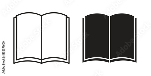 open book icon concept set. Simple icon collection