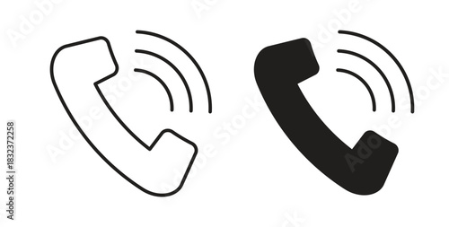 Phone call icon concept set. Simple icon collection