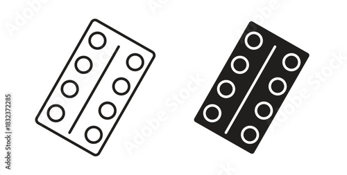 Pill blister concept set. Simple icon collection icon concept set. Simple icon collection