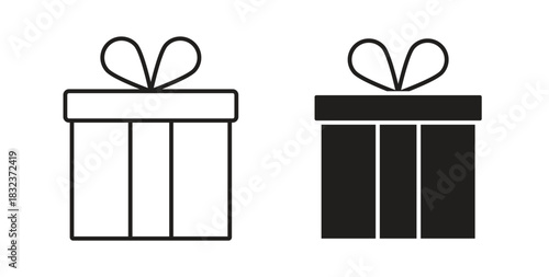 Present gift box icon concept set. Simple icon collection