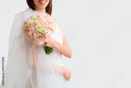 Bride with beautiful weddin...