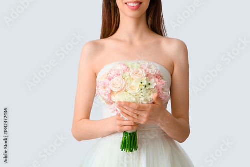 Beautiful bride with weddin...