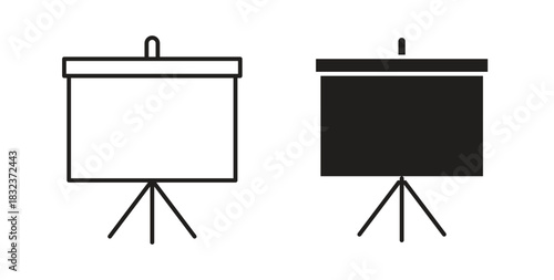 Presentation board icon concept set. Simple icon collection