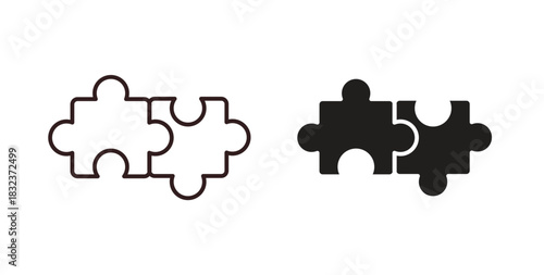 Puzzle icon concept set. Simple icon collection