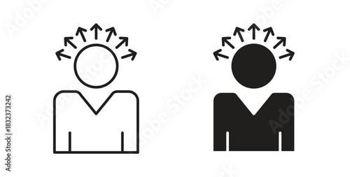 Self awareness icon concept set. Simple icon collection