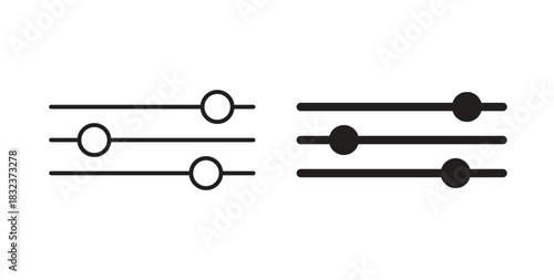 Settings sliders icon concept set. Simple icon collection