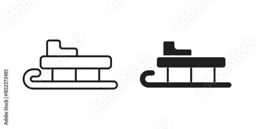 Sled icon concept set. Simple icon collection