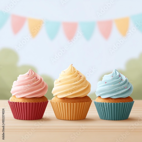 Colorful cupcakes for festive celebrations.
