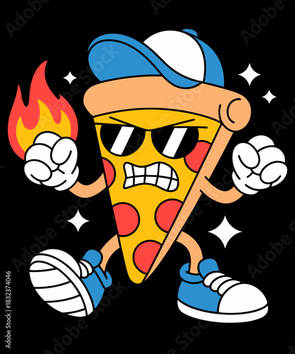 Funny Pizza Baseball Cool Pepperoni Sports Player Graphic