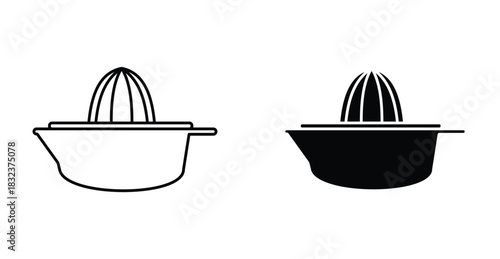 Juicer squeezer icon. Line with editable stroke and flat for Web