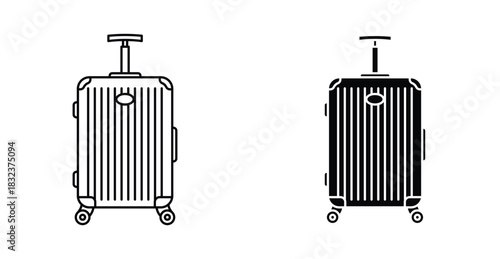 Journey bag icon. Line with editable stroke and flat for Web