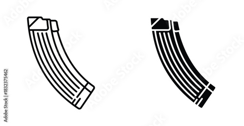 Magazine Icon Set. Magazine vector symbol in black filled and outlined style.