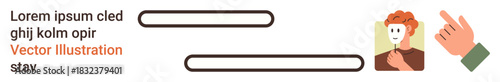 Identity verification, digital authentication, user guidance, profile accuracy, technology, security. Finger pointing to face profile and text fields. Identity verification and digital authentication